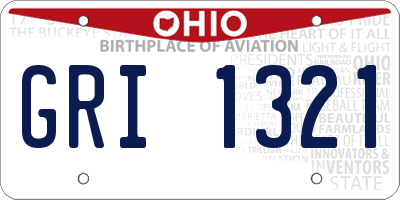 OH license plate GRI1321
