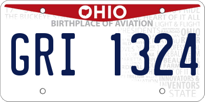 OH license plate GRI1324