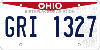 OH license plate GRI1327