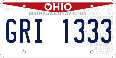 OH license plate GRI1333
