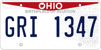 OH license plate GRI1347