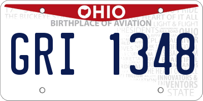 OH license plate GRI1348