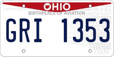 OH license plate GRI1353