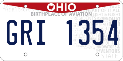 OH license plate GRI1354