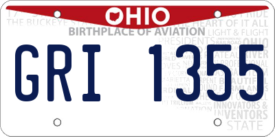 OH license plate GRI1355
