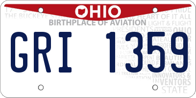 OH license plate GRI1359