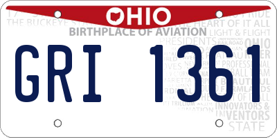 OH license plate GRI1361
