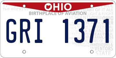 OH license plate GRI1371