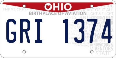 OH license plate GRI1374