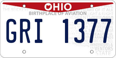 OH license plate GRI1377