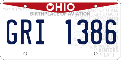 OH license plate GRI1386