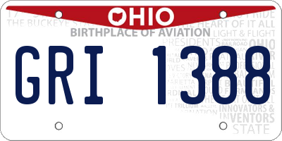 OH license plate GRI1388