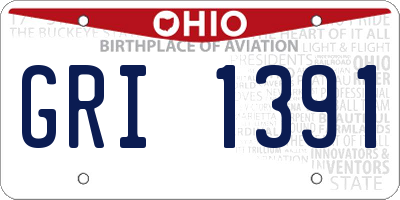 OH license plate GRI1391