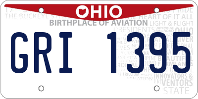 OH license plate GRI1395