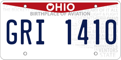OH license plate GRI1410
