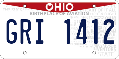 OH license plate GRI1412