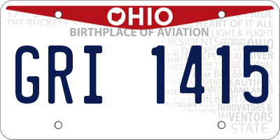 OH license plate GRI1415