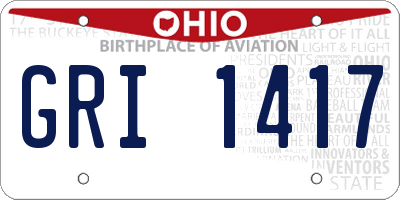 OH license plate GRI1417