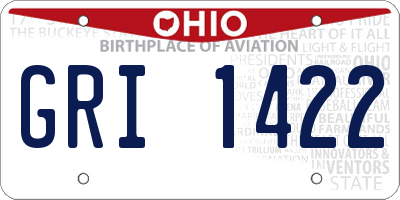 OH license plate GRI1422