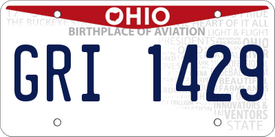 OH license plate GRI1429