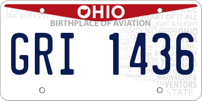 OH license plate GRI1436