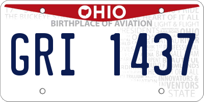 OH license plate GRI1437