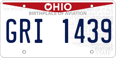 OH license plate GRI1439