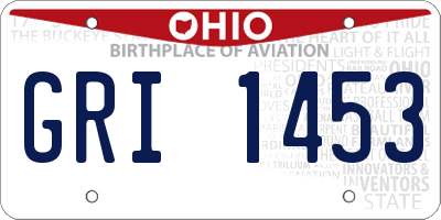 OH license plate GRI1453
