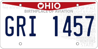 OH license plate GRI1457