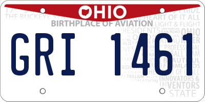 OH license plate GRI1461