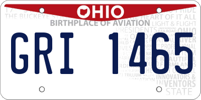 OH license plate GRI1465