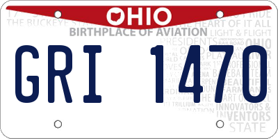 OH license plate GRI1470