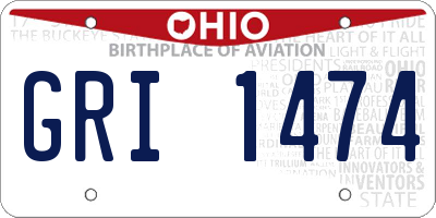 OH license plate GRI1474