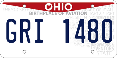 OH license plate GRI1480