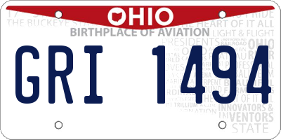 OH license plate GRI1494