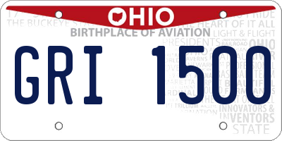 OH license plate GRI1500