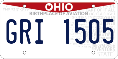 OH license plate GRI1505