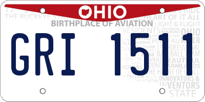 OH license plate GRI1511