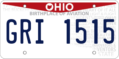 OH license plate GRI1515