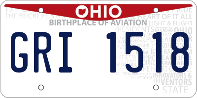 OH license plate GRI1518