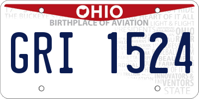 OH license plate GRI1524