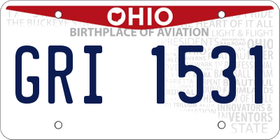 OH license plate GRI1531