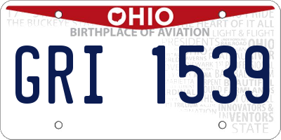 OH license plate GRI1539