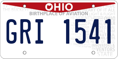 OH license plate GRI1541