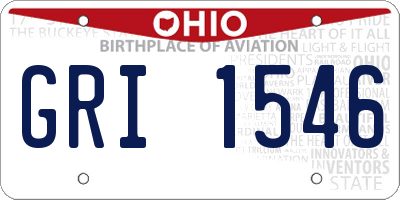 OH license plate GRI1546