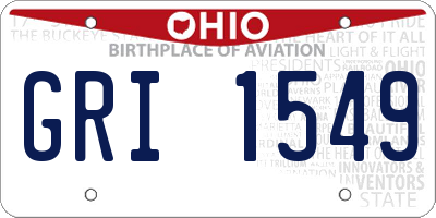 OH license plate GRI1549