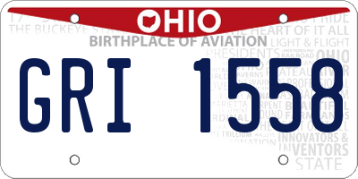 OH license plate GRI1558