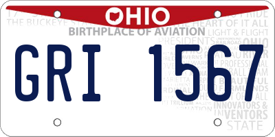 OH license plate GRI1567