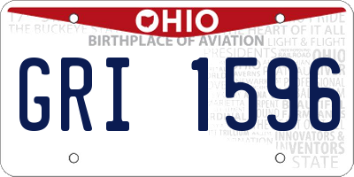 OH license plate GRI1596