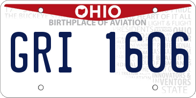 OH license plate GRI1606